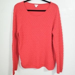 J Crew Classic Crewneck Sweater Cotton Blend Red